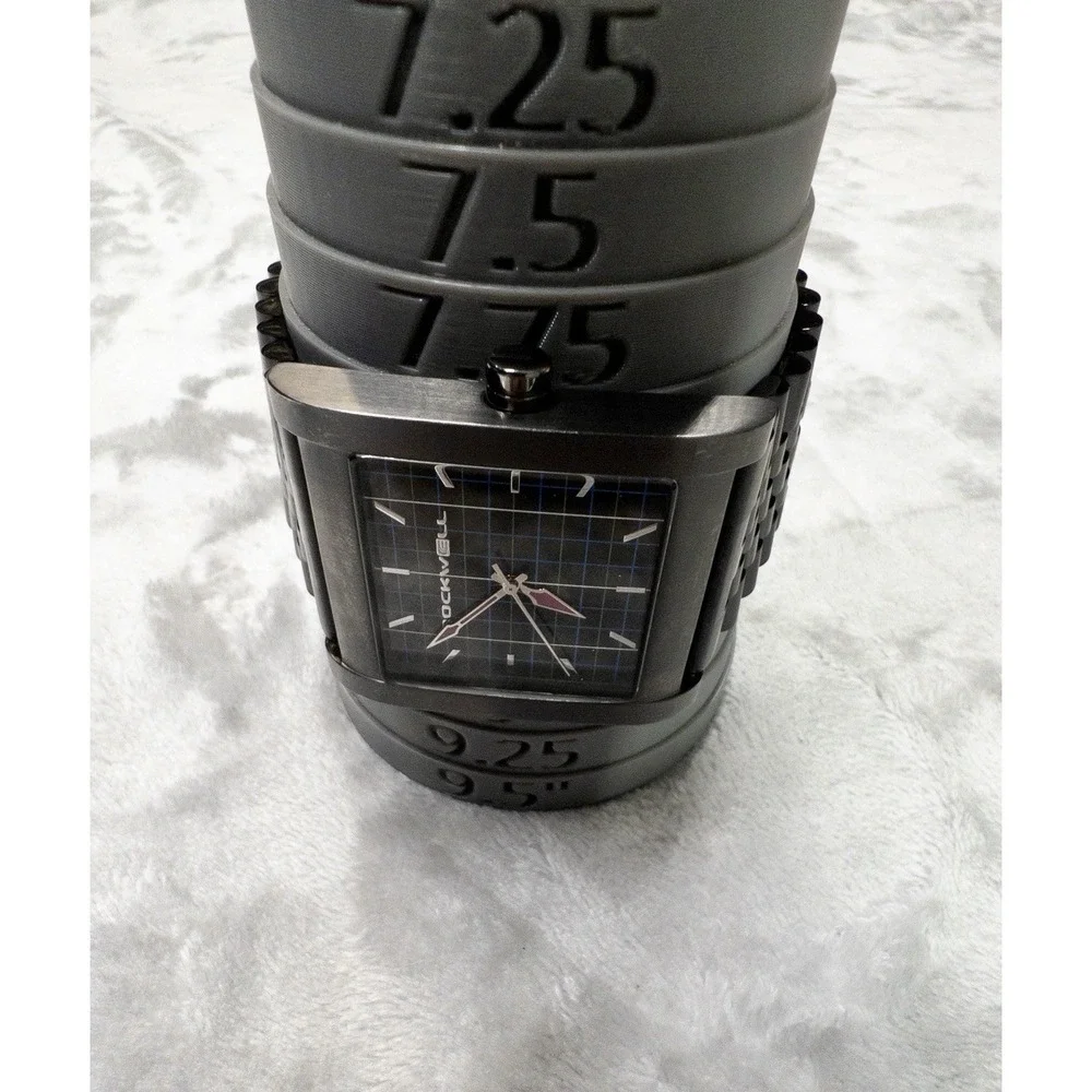 Rockwell Time The Rook 38mm Mens Watch New Band And Battery Grid Pattern Dial
